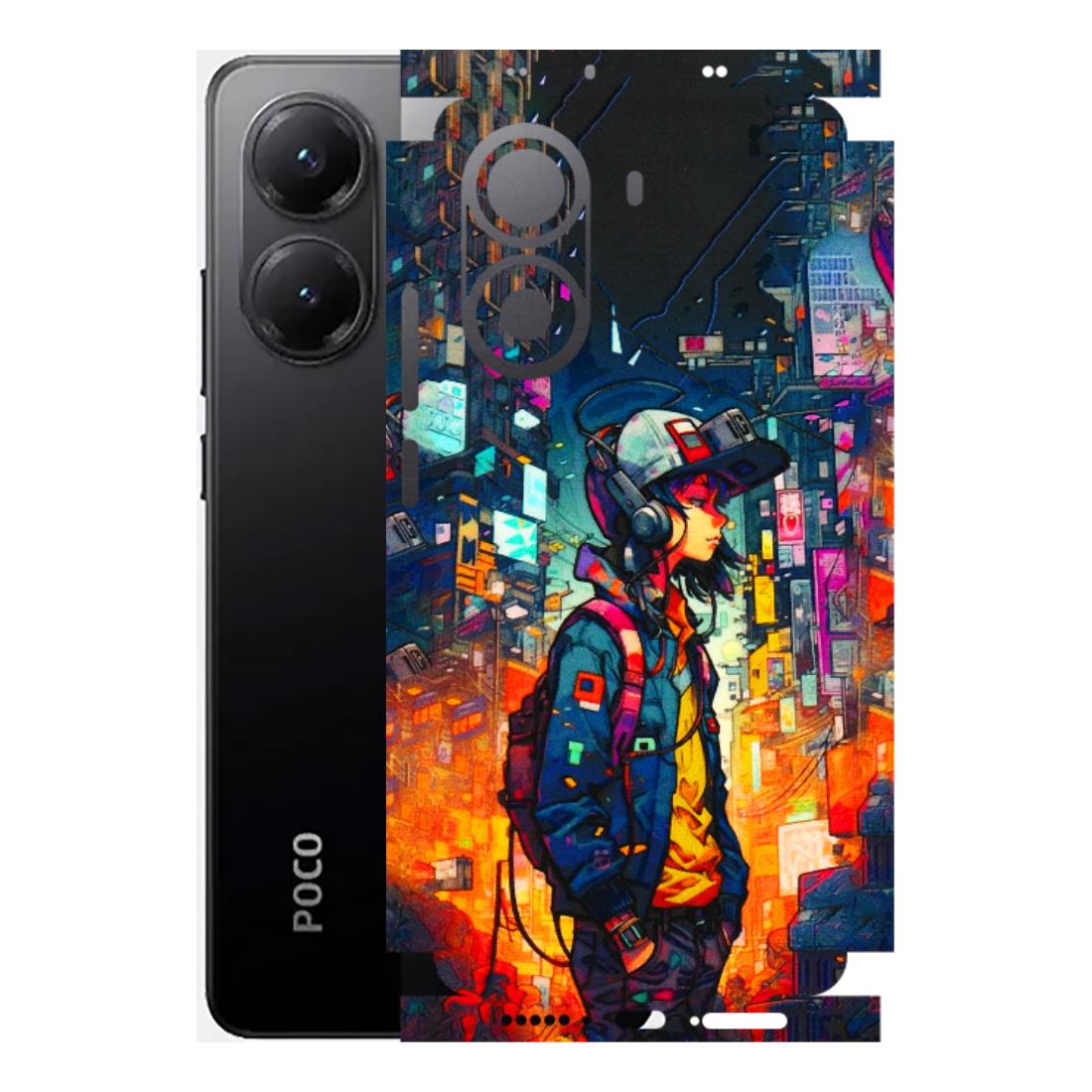 POCO Phone Skins (All Models) - Street Anime Guy - 3D Embossed Finish (L-158) Poco X7 PRO