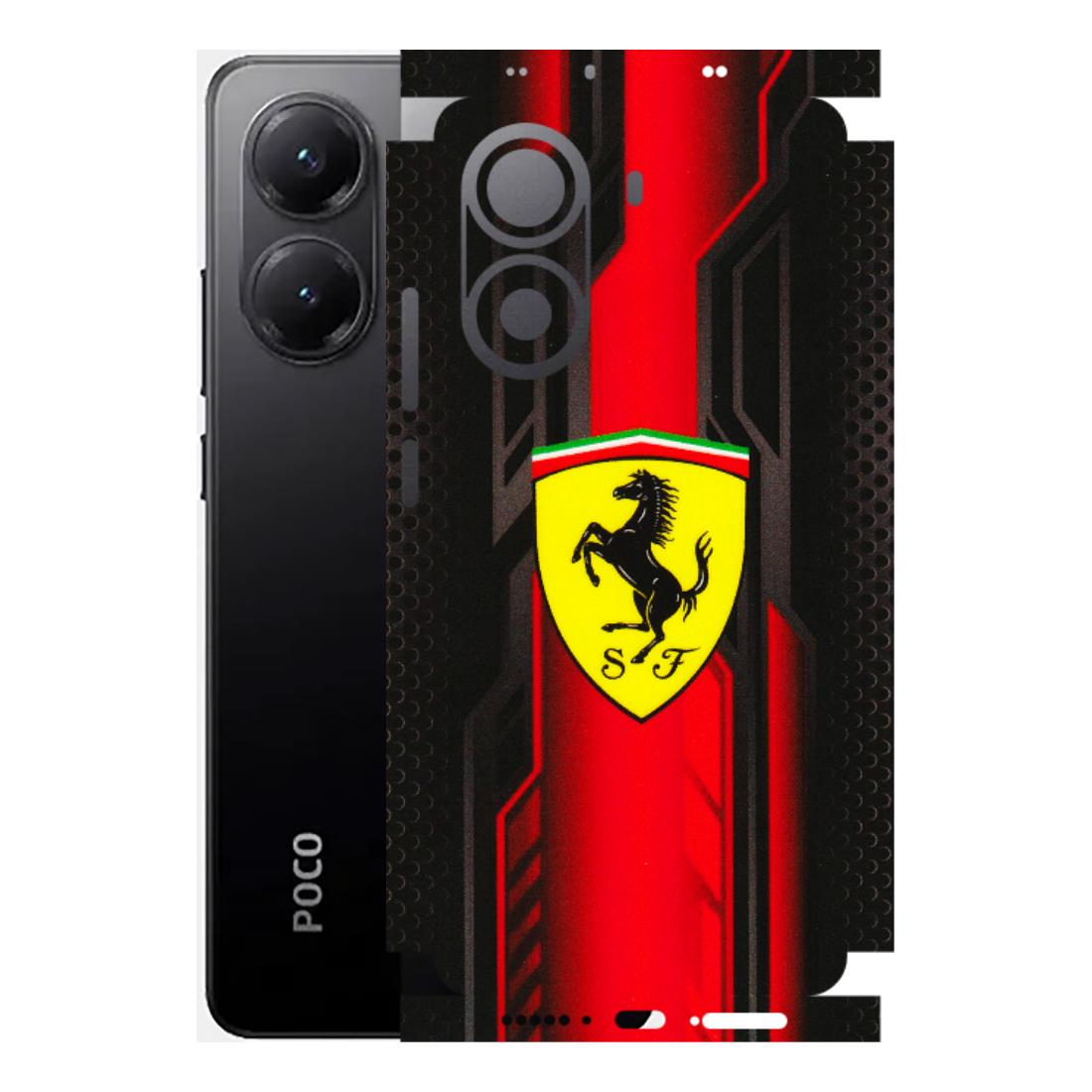 POCO Phone Skins (All Models) - Black Ferrari Logo - 3D Embossed Finish (L-253) Poco X7 PRO