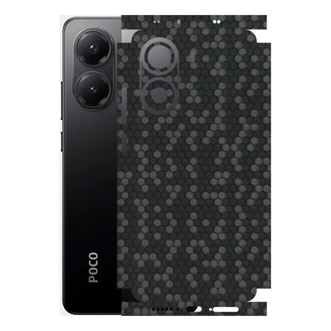 POCO Phone Skins (All Models) - Black Grey Honeycomb Sober - 3D Embossed Finish (L-85) Poco X7 PRO