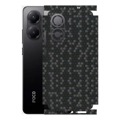 POCO Phone Skins (All Models) - Black Grey Honeycomb Sober - 3D Embossed Finish (L-85) Poco X7 PRO