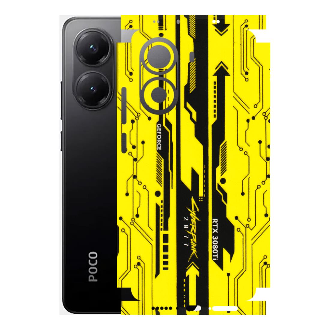 POCO Phone Skins (All Models) - Yellow Cyberpunk - 3D Embossed Finish (L-93) Poco X7 PRO