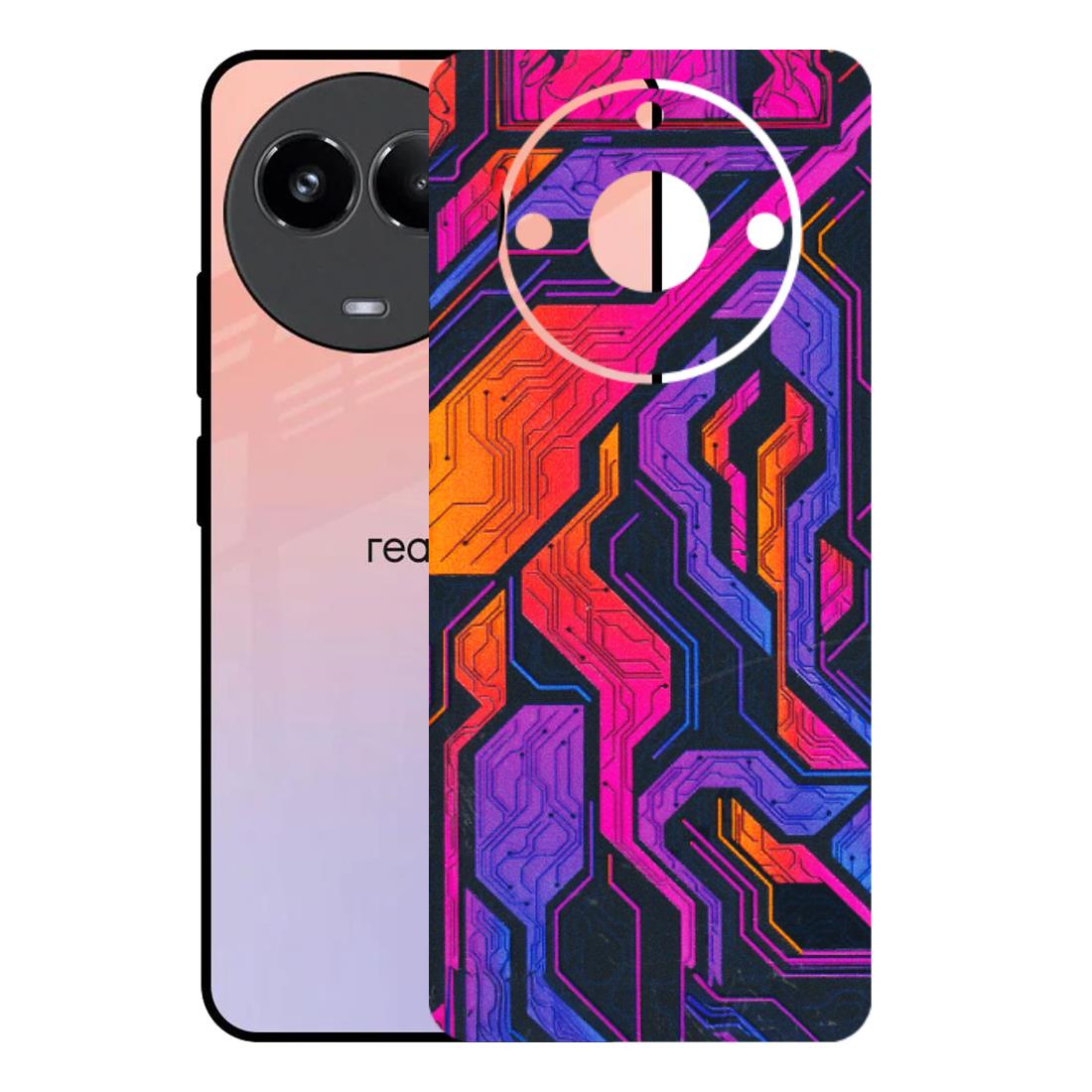Realme Phone Skins (All Models) - Tech Circuits Futuristic - 3D Embossed Finish (L-07) Realme 11 (5G)