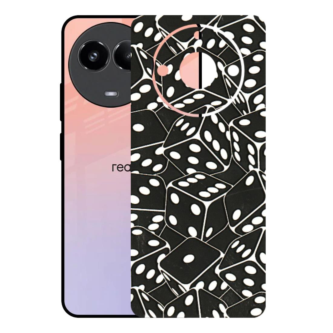 Realme Phone Skins (All Models) - Big Black Dices - 3D Embossed Finish (L-106) Realme 11 (5G)