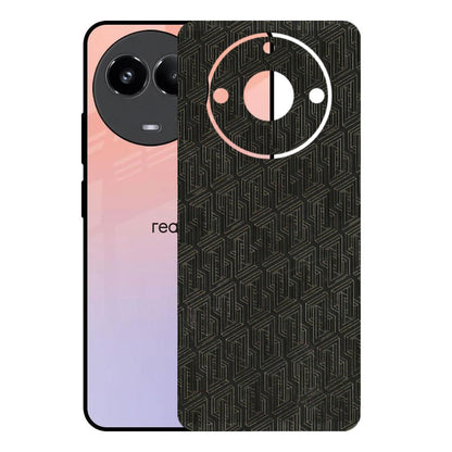 Realme Phone Skins (All Models) - Black Abstract Pattern - 3D Embossed Finish (L-117) Realme 11 (5G)
