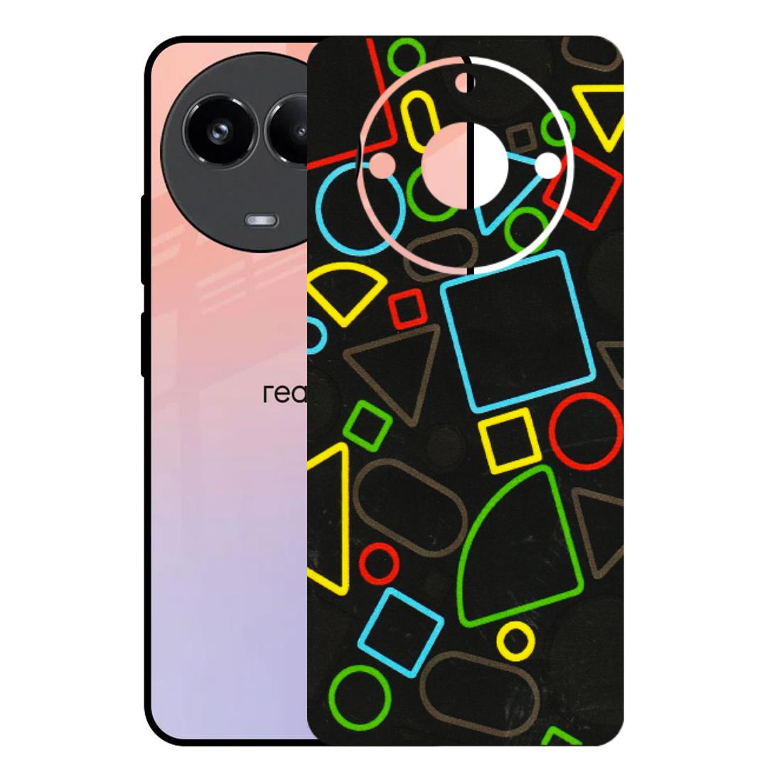 Realme Phone Skins (All Models) - Black Shapes - 3D Embossed Finish (L-131) Realme 11 (5G)
