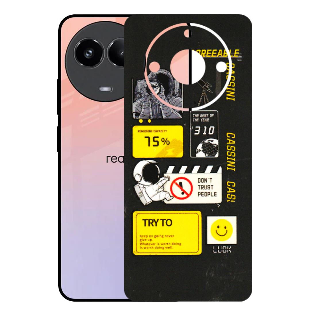 Realme Phone Skins (All Models) - Black Cassini - 3D Embossed Finish (L-161) Realme 11 (5G)