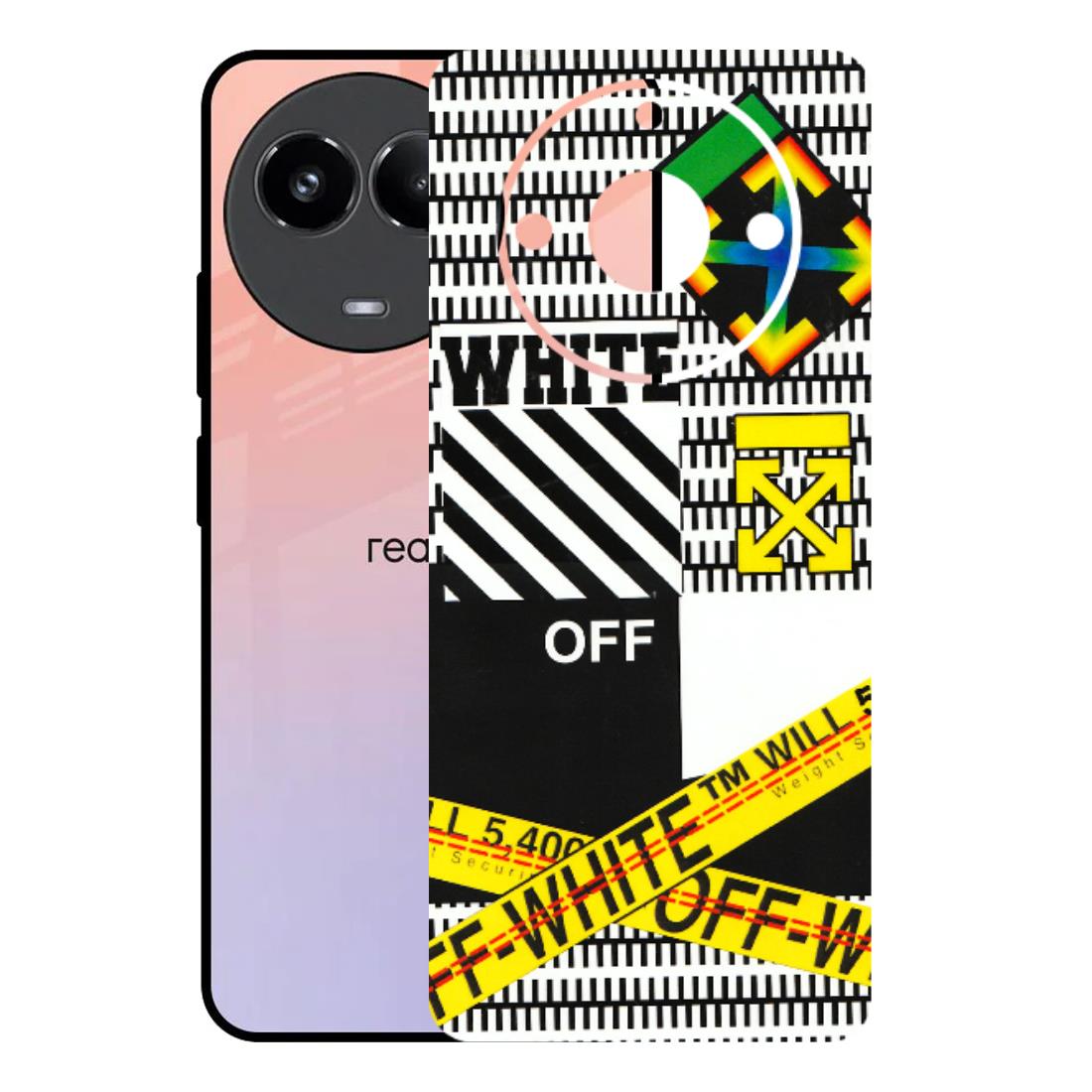 Realme Phone Skins (All Models) - White Off Abstract - 3D Embossed Finish (L-172) Realme 11 (5G)