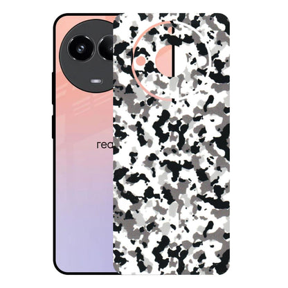 Realme Phone Skins (All Models) - White Black Camouflage - 3D Embossed Finish (L-18) Realme 11 (5G)
