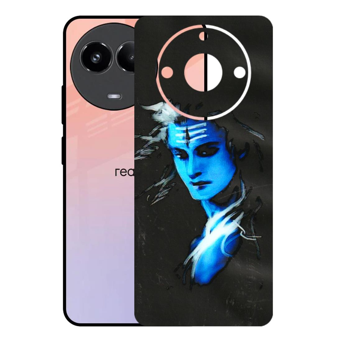 Realme Phone Skins (All Models) - Har Har Mahadev Blue/Black - 3D Embossed Finish (L-185) Realme 11 (5G)