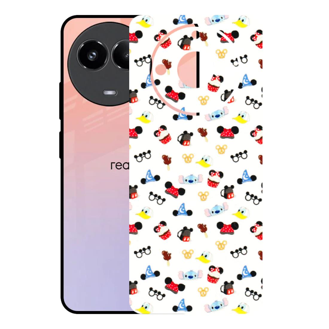 Realme Phone Skins (All Models) - Minnie Mouse & Donald Doodles s - 3D Embossed Finish (L-194) Realme 11 (5G)