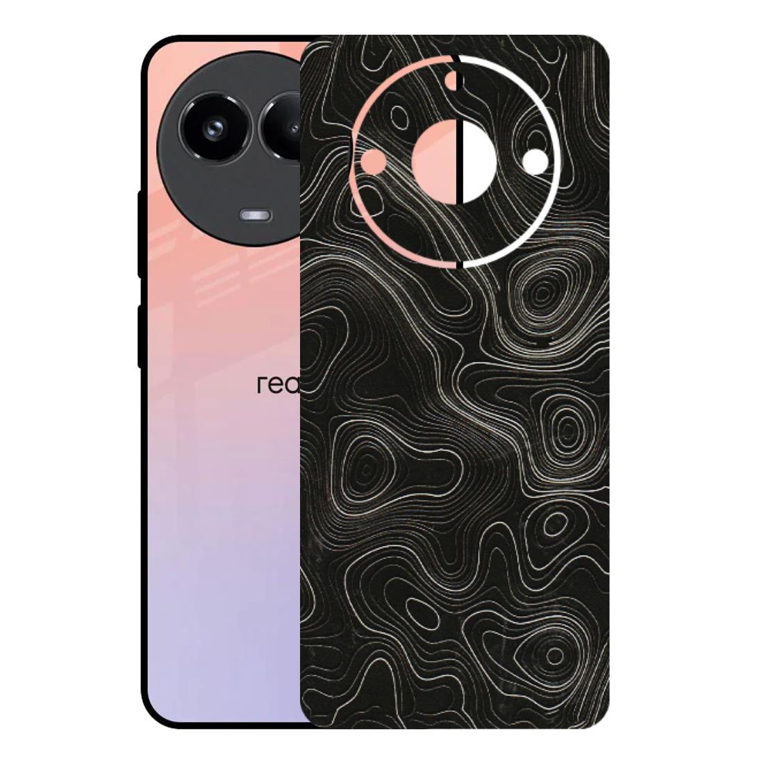 Realme Phone Skins (All Models) - Black Swirl - 3D Embossed Finish (L-196) Realme 11 (5G)