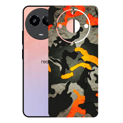 Realme Phone Skins (All Models) - Orange Camouflage - 3D Embossed Finish (L-204) Realme 11 (5G)