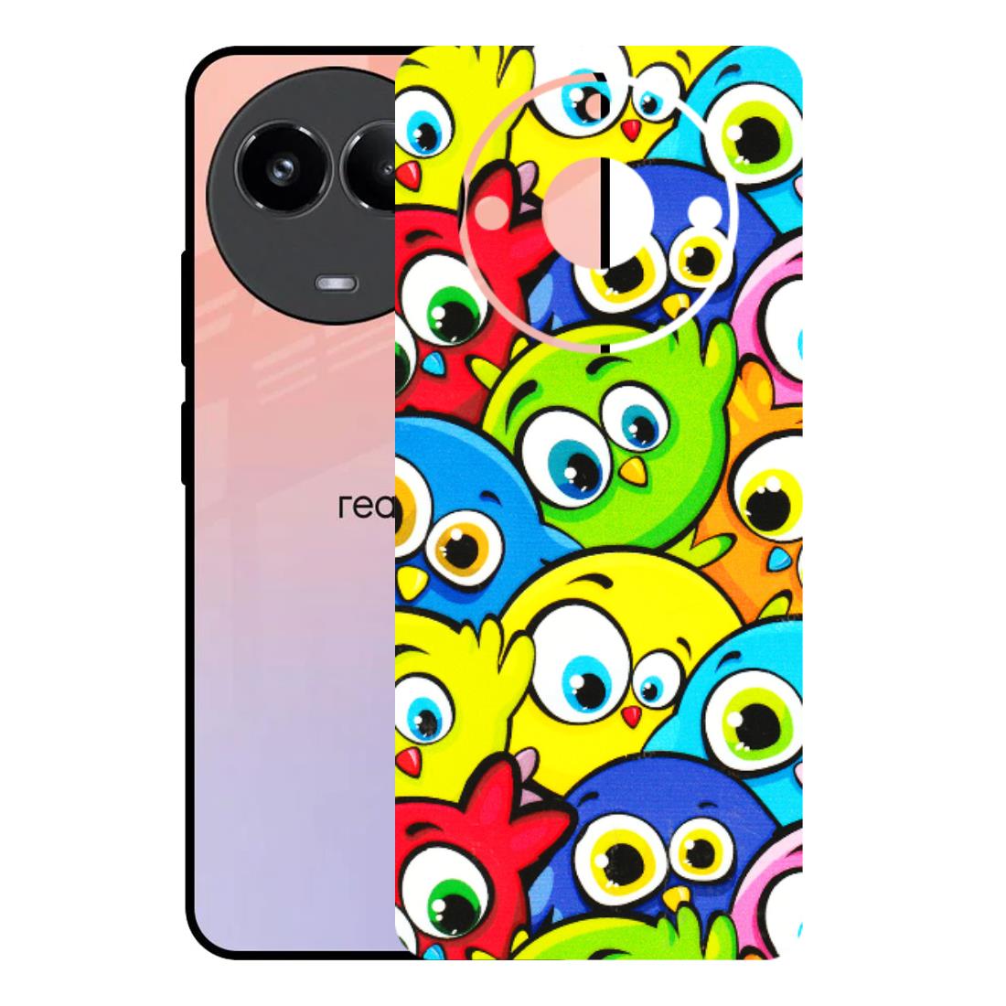 Realme Phone Skins (All Models) - Cute Fluffy Birds - 3D Embossed Finish (L-213) Realme 11 (5G)