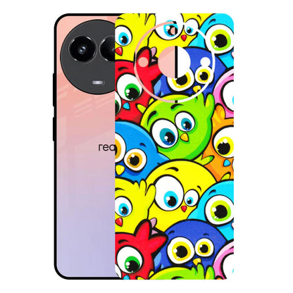 Realme Phone Skins (All Models) - Cute Fluffy Birds - 3D Embossed Finish (L-213) Realme 11 (5G)