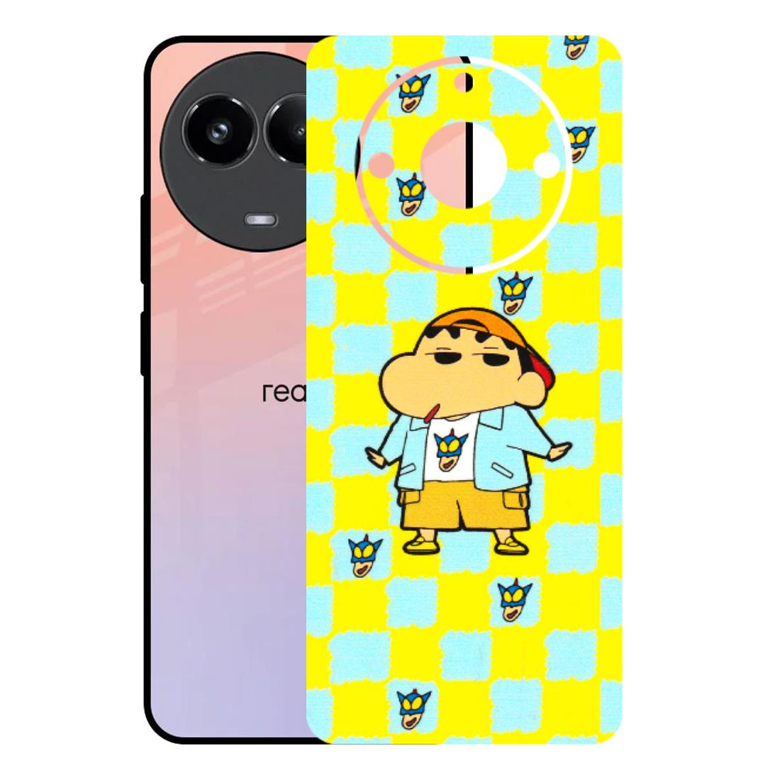 Realme Phone Skins (All Models) - Yellow Blue Shinchan Cute - 3D Embossed Finish (L-221) Realme 11 (5G)