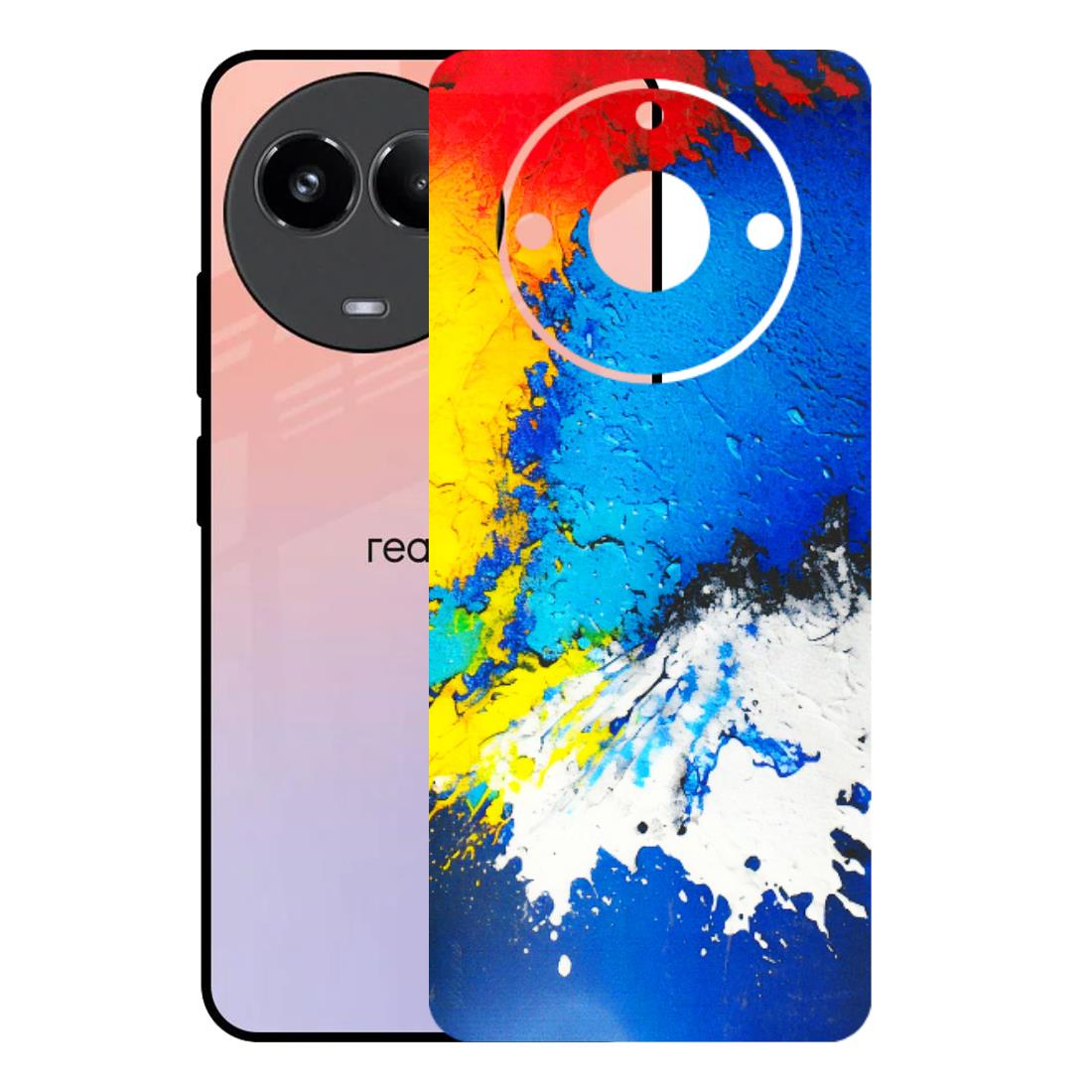 Realme Phone Skins (All Models) - Acrylic Paint Spill - 3D Embossed Finish (L-229) Realme 11 (5G)