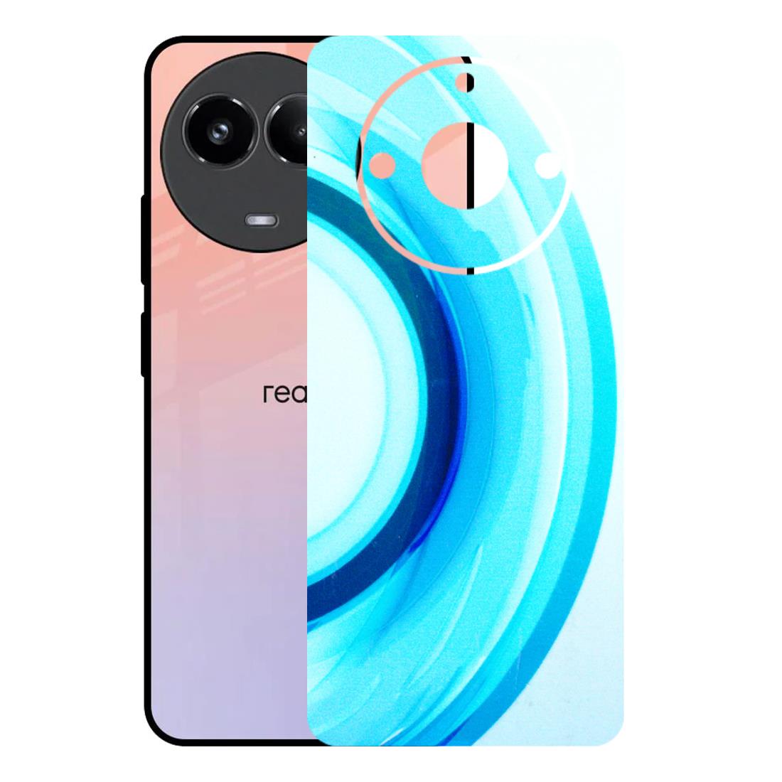 Realme Phone Skins (All Models) - The Blue Curve - 3D Embossed Finish (L-244) Realme 11 (5G)