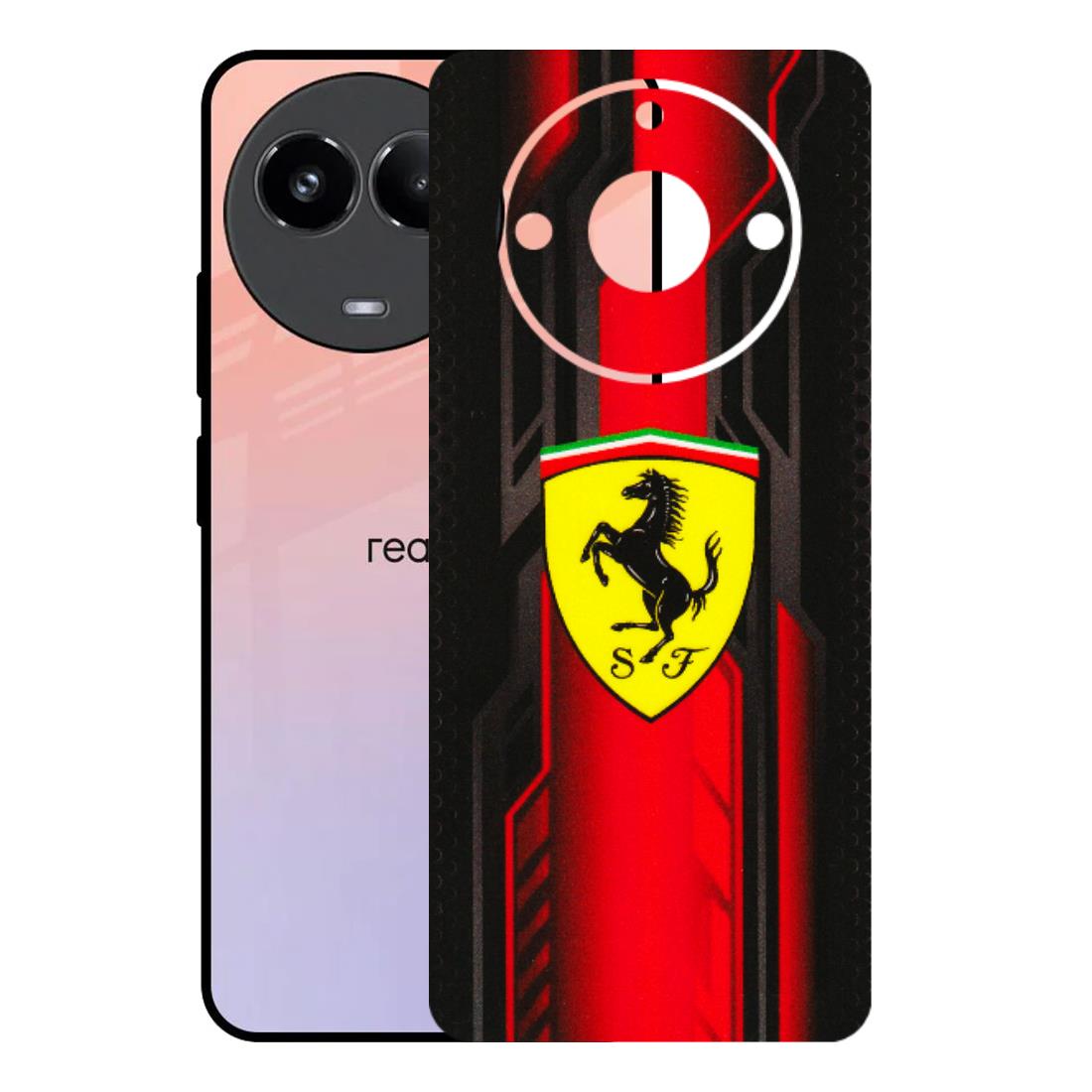 Realme Phone Skins (All Models) - Black Ferrari Logo - 3D Embossed Finish (L-253) Realme 11 (5G)
