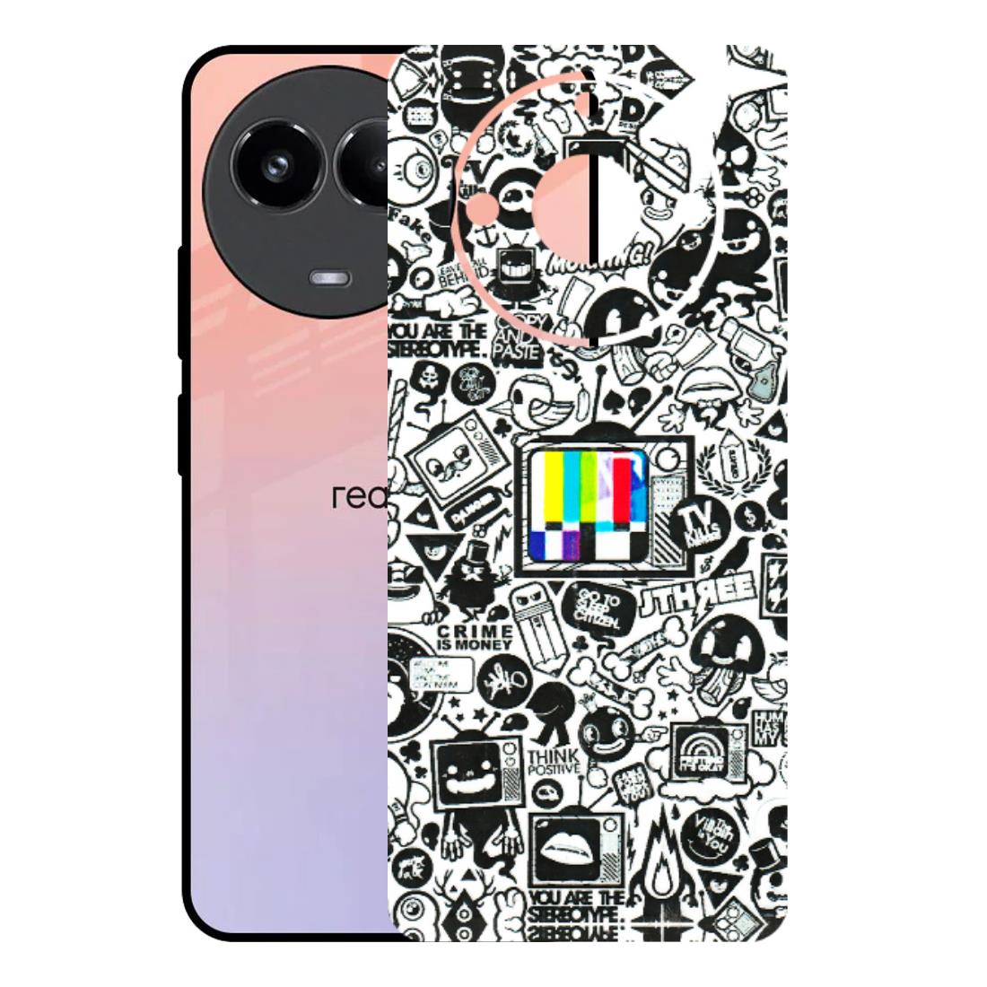 Realme Phone Skins (All Models) - Doodles Positive Art - 3D Embossed Finish (L-263) Realme 11 (5G)