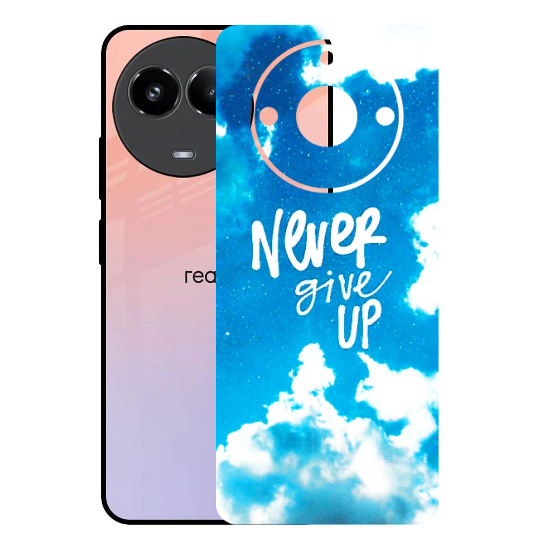 Realme Phone Skins (All Models) - Never Give Up - 3D Embossed Finish (L-279) Realme 11 (5G)
