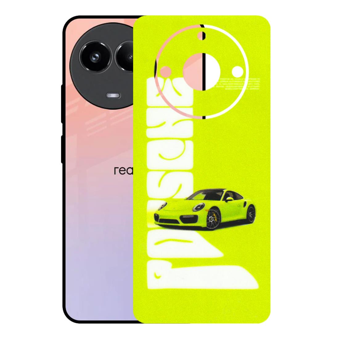 Realme Phone Skins (All Models) - Lime Green Porche - 3D Embossed Finish (L-30) Realme 11 (5G)