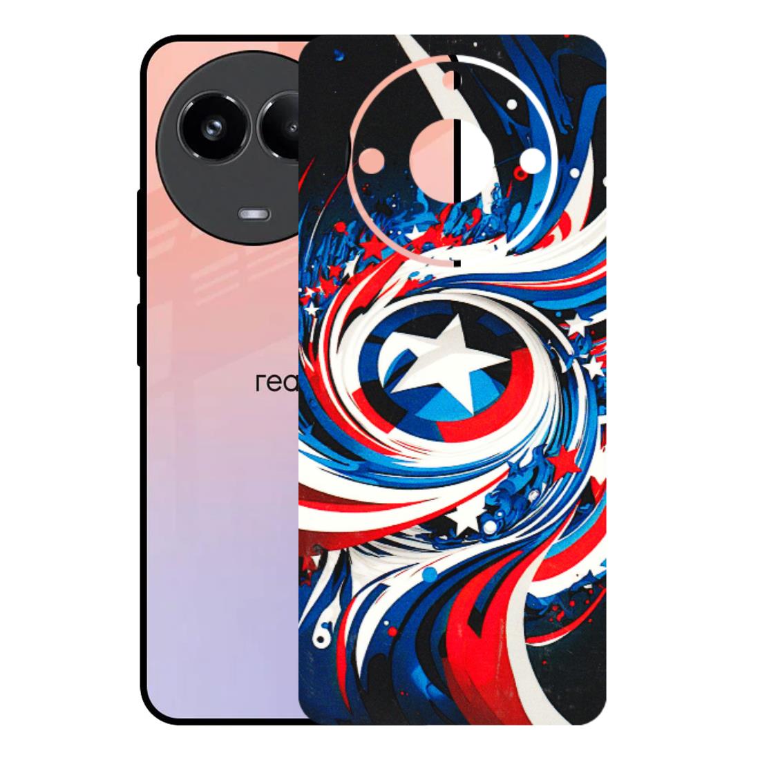 Realme Phone Skins (All Models) - Captain America Logo - 3D Embossed Finish (L-307) Realme 11 (5G)