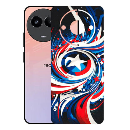 Realme Phone Skins (All Models) - Captain America Logo - 3D Embossed Finish (L-307) Realme 11 (5G)