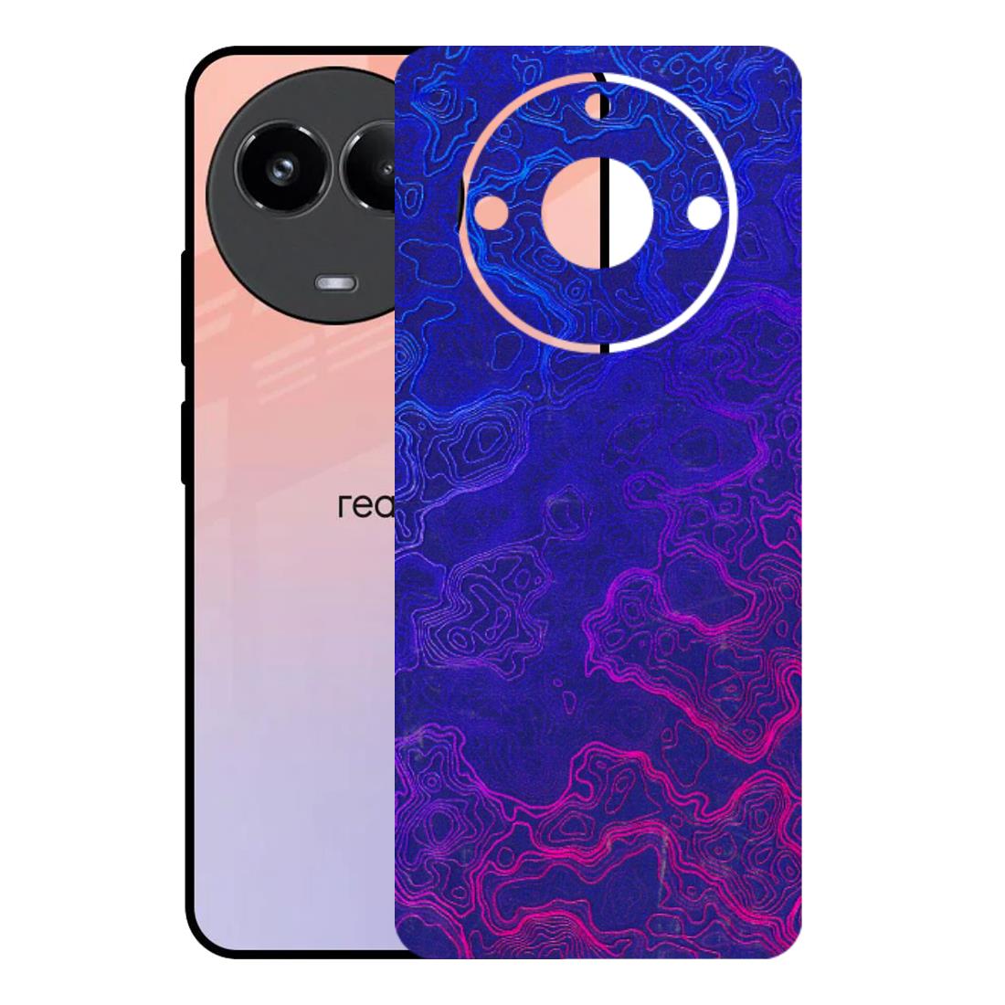 Realme Phone Skins (All Models) - Purple Ripples Swirl - 3D Embossed Finish (L-314) Realme 11 (5G)