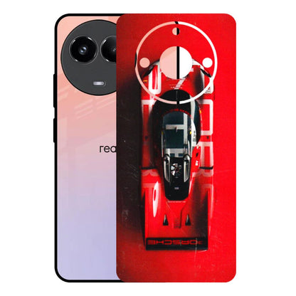 Realme Phone Skins (All Models) - Red Porsche Car Logo - 3D Embossed Finish (L-315) Realme 11 (5G)