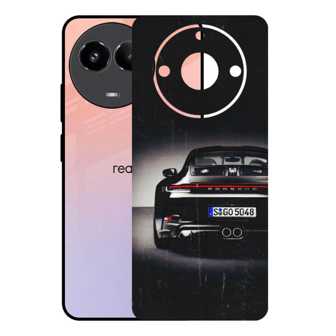 Realme Phone Skins (All Models) - New Black Porsche GT3 - 3D Embossed Finish (L-327) Realme 11 (5G)