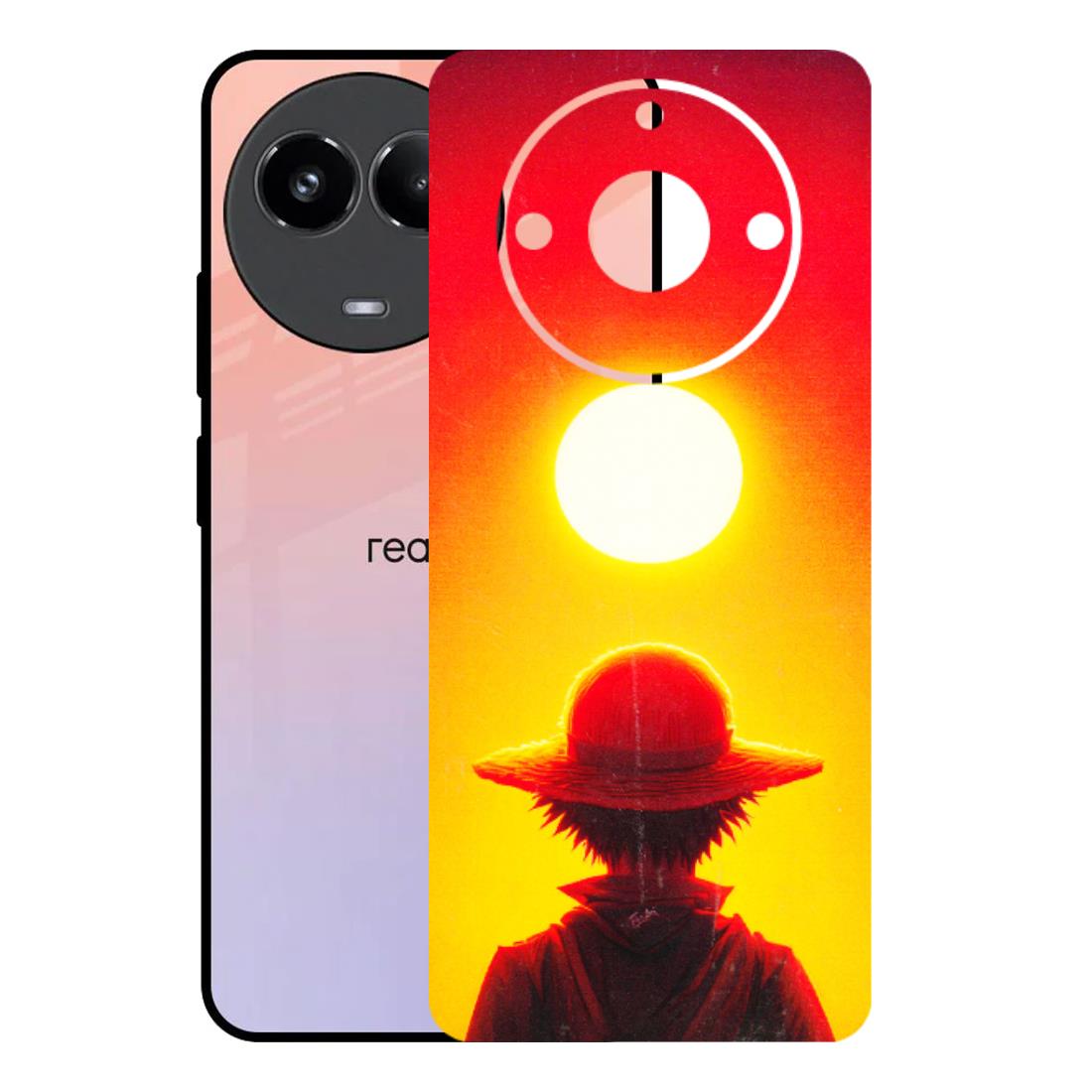 Realme Phone Skins (All Models) - Cool Sunset With Monkey D.Luffy Anime - 3D Embossed Finish (L-329) Realme 11 (5G)