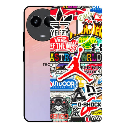 Realme Phone Skins (All Models) - Multi Brands Sticker Graffiti - 3D Embossed Finish (L-37) Realme 11 (5G)