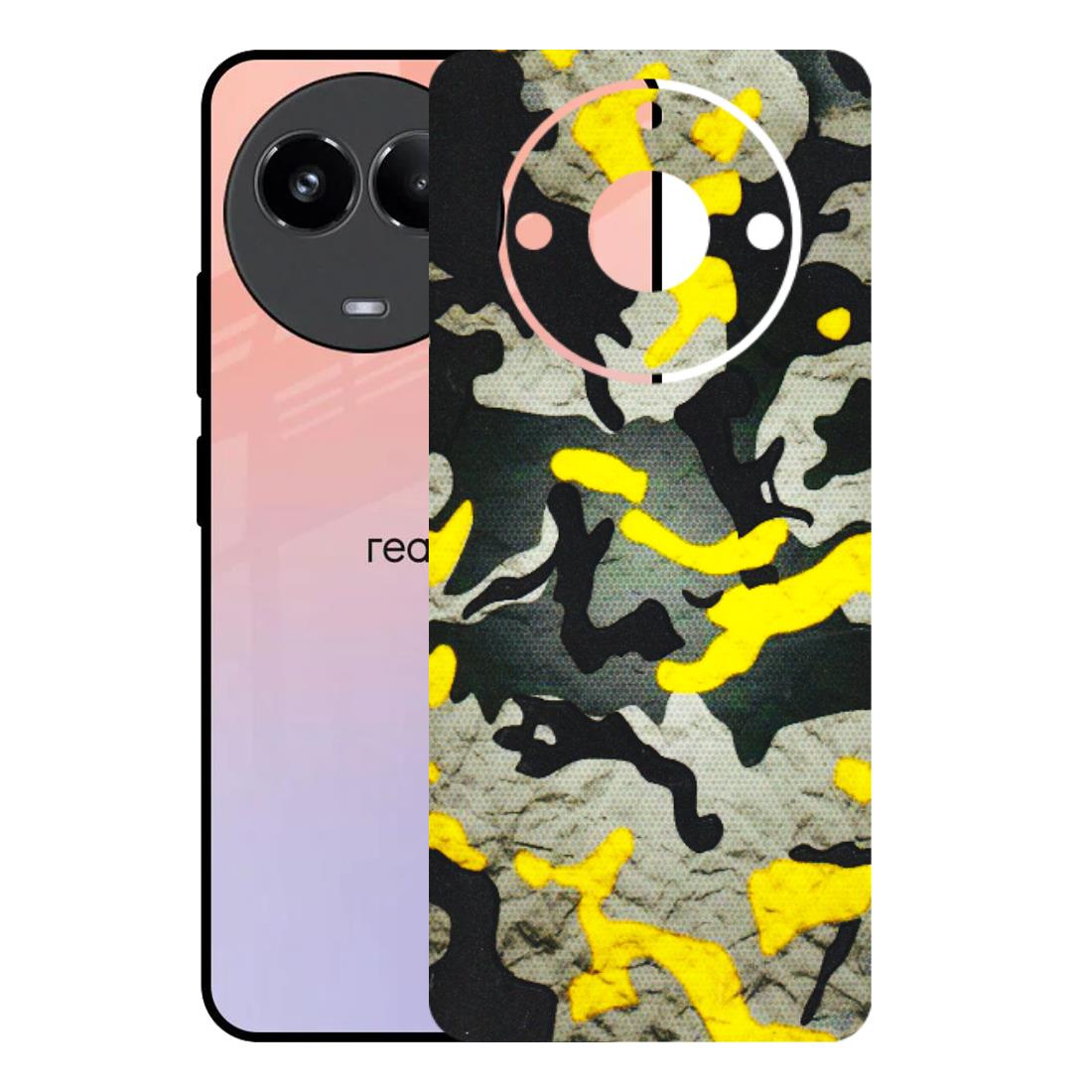 Realme Phone Skins (All Models) - Yellow Camouflage - 3D Embossed Finish (L-61) Realme 11 (5G)