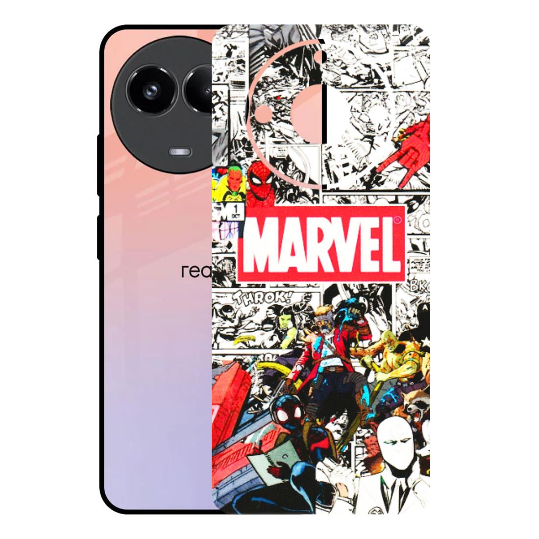 Realme Phone Skins (All Models) - Marvel Colorful Comic - 3D Embossed Finish (L-64) Realme 11 (5G)