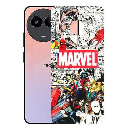 Realme Phone Skins (All Models) - Marvel Colorful Comic - 3D Embossed Finish (L-64) Realme 11 (5G)
