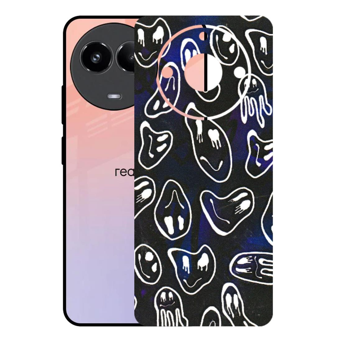 Realme Phone Skins (All Models) - Distorted Smileys - 3D Embossed Finish (L-92) Realme 11 (5G)