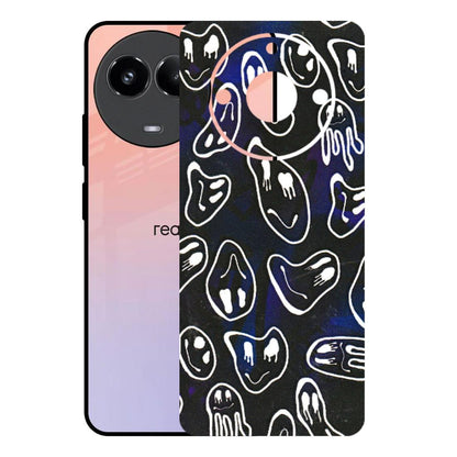 Realme Phone Skins (All Models) - Distorted Smileys - 3D Embossed Finish (L-92) Realme 11 (5G)