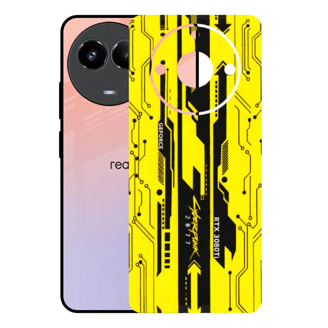 Realme Phone Skins (All Models) - Yellow Cyberpunk - 3D Embossed Finish (L-93) Realme 11 (5G)