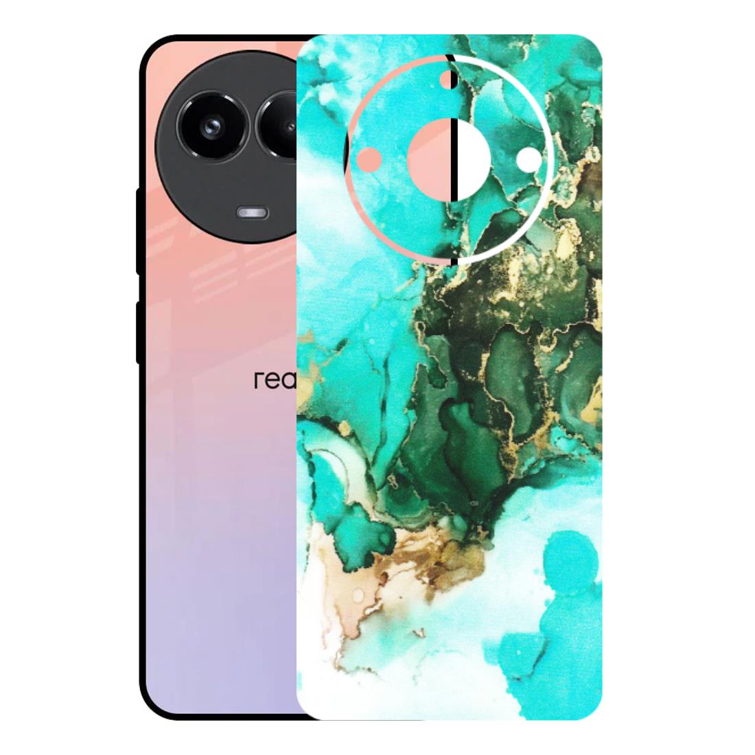Realme Phone Skins (All Models) - The Blue Gold Marble - Matte Finish (M-124) Realme 11 (5G)