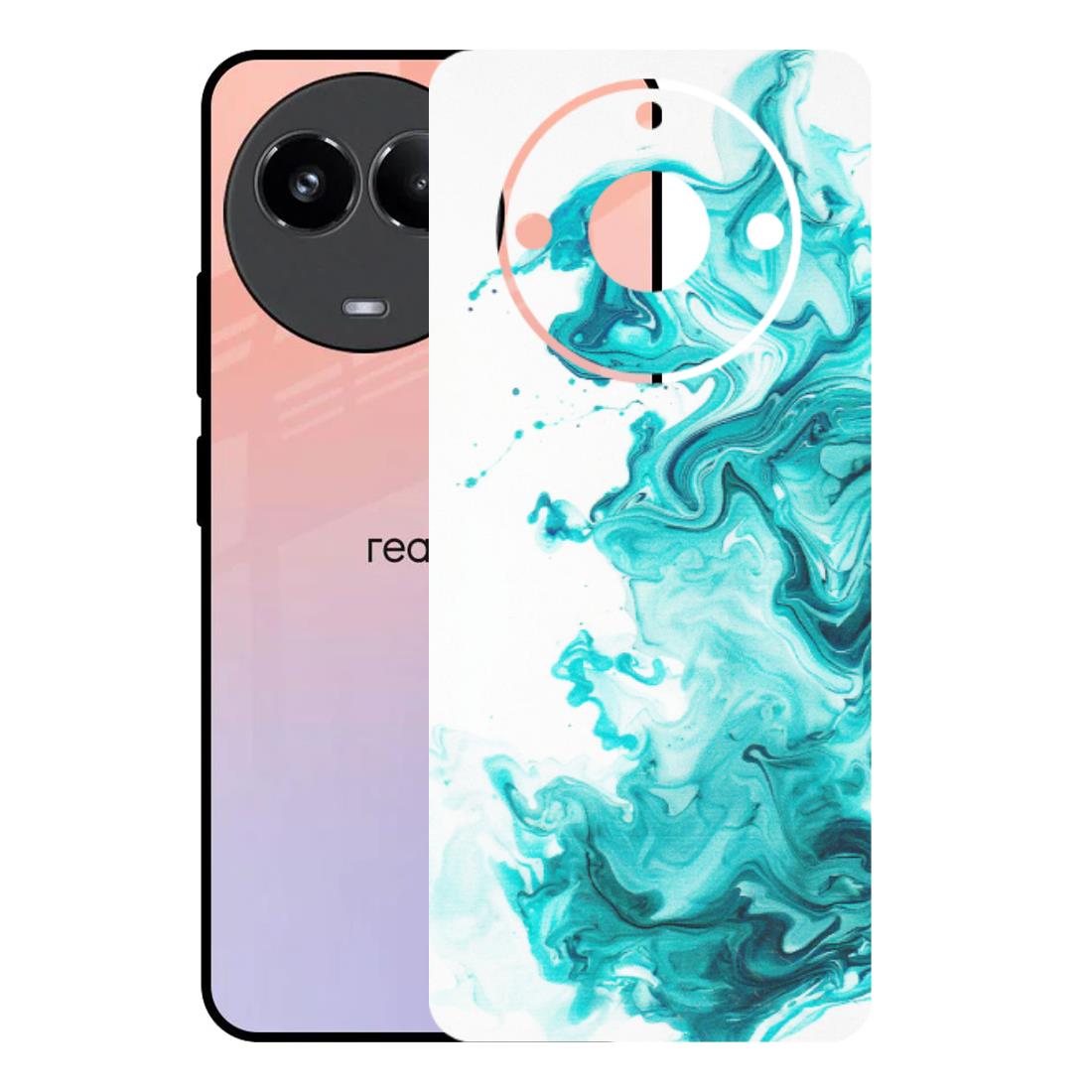 Realme Phone Skins (All Models) - Sky Blue Abstract Colour - Matte Finish (M-146) Realme 11 (5G)