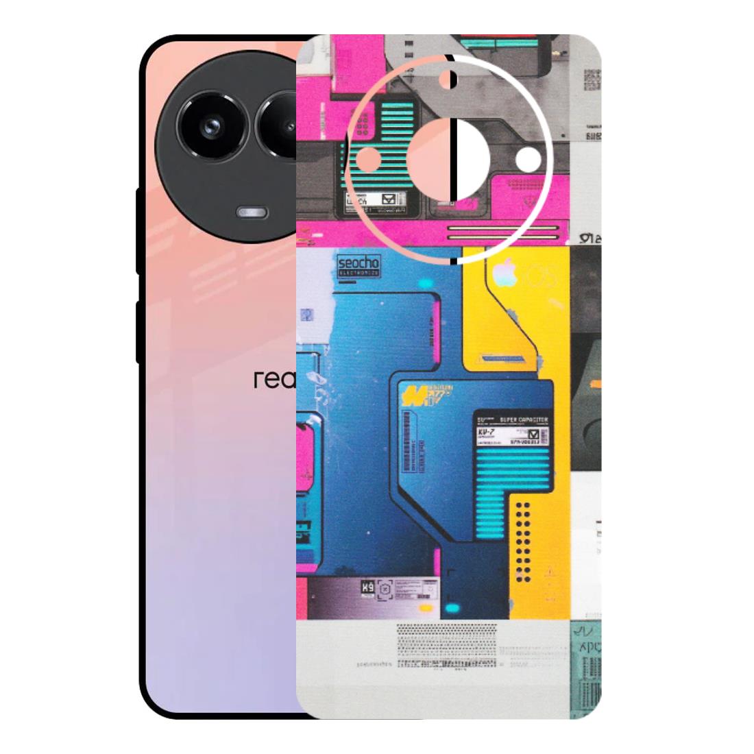 Realme Phone Skins (All Models) - Colourfull Motherboard Internals - Matte Finish (M-55) Realme 11 (5G)
