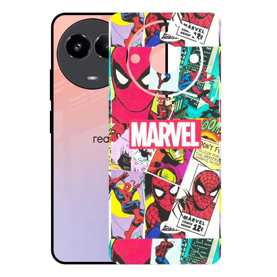 Realme Phone Skins (All Models) - Marvel Comic Spiderman Grafitti - Matte Finish (M-72) Realme 11 (5G)
