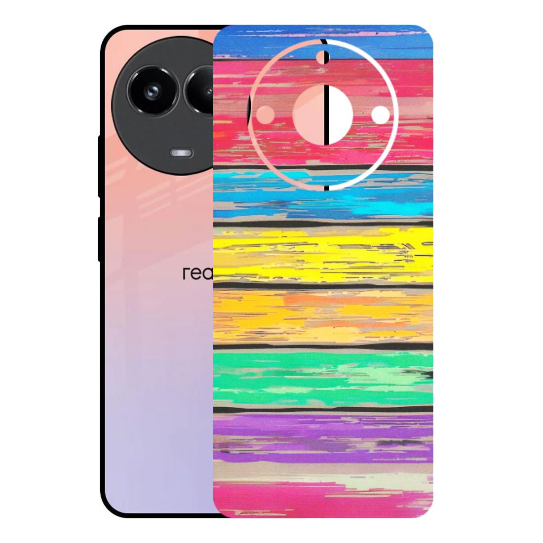 Realme Phone Skins (All Models) - Multi Colour Wooden Wall - Matte Finish (M-96) Realme 11 (5G)