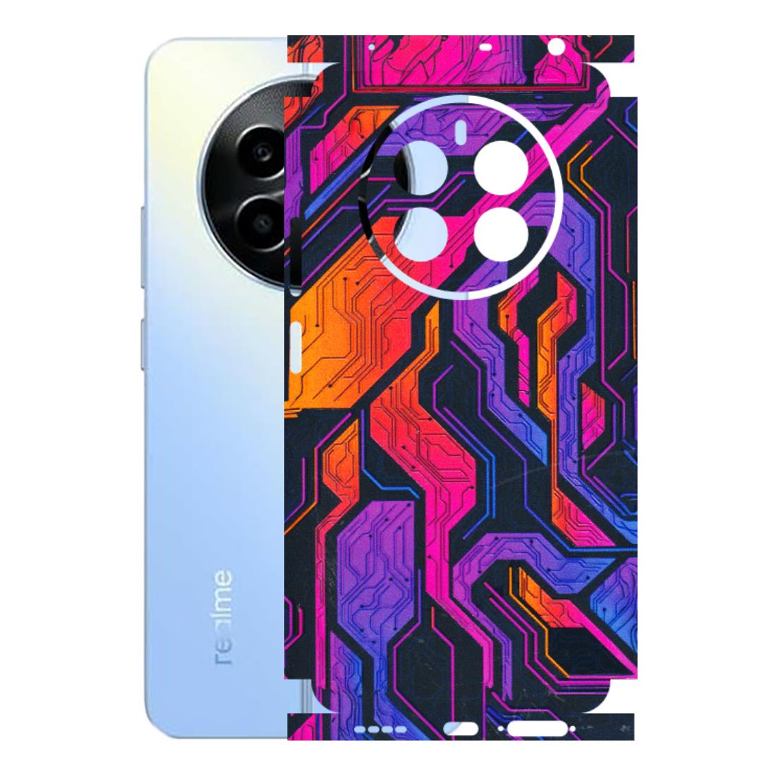 Realme Phone Skins (All Models) - Tech Circuits Futuristic - 3D Embossed Finish (L-07) Realme 13