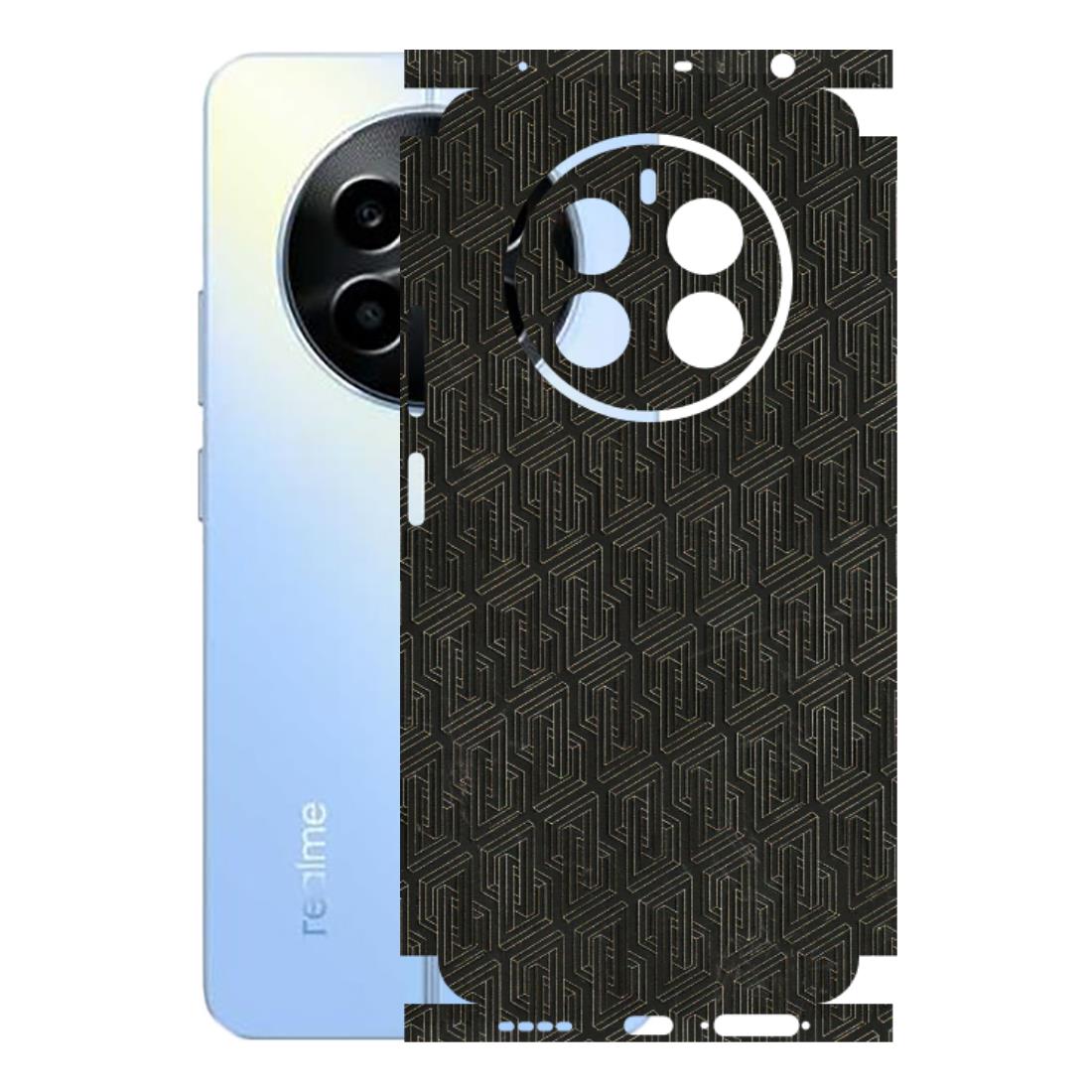 Realme Phone Skins (All Models) - Black Abstract Pattern - 3D Embossed Finish (L-117) Realme 13