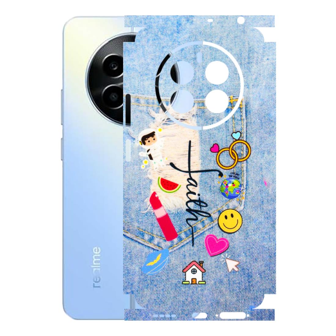 Realme Phone Skins (All Models) - Denim Jeans Pocket - 3D Embossed Finish (L-134) Realme 13