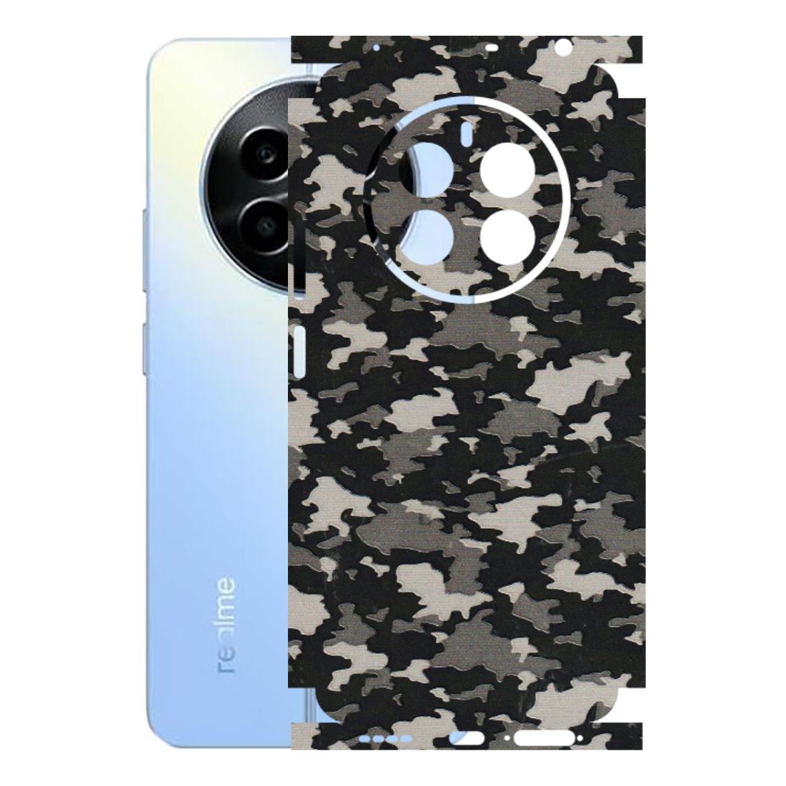Realme Phone Skins (All Models) - Black/Grey Camoflaunge - 3D Embossed Finish (L-142) Realme 13