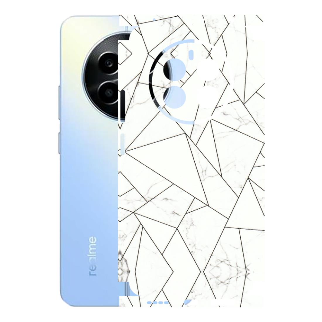 Realme Phone Skins (All Models) - Luxury White Marble Effect - 3D Embossed Finish (L-168) Realme 13