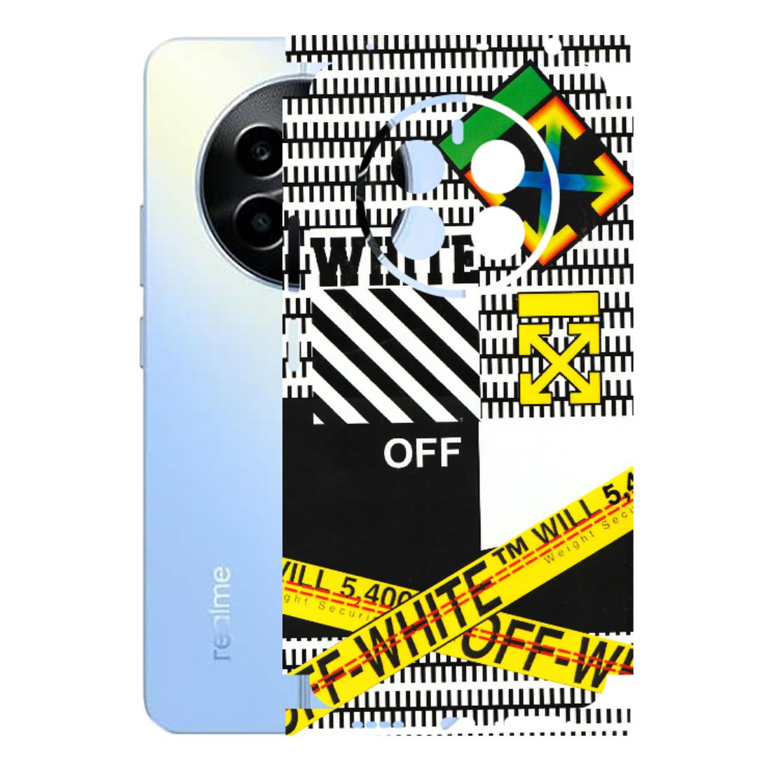 Realme Phone Skins (All Models) - White Off Abstract - 3D Embossed Finish (L-172) Realme 13