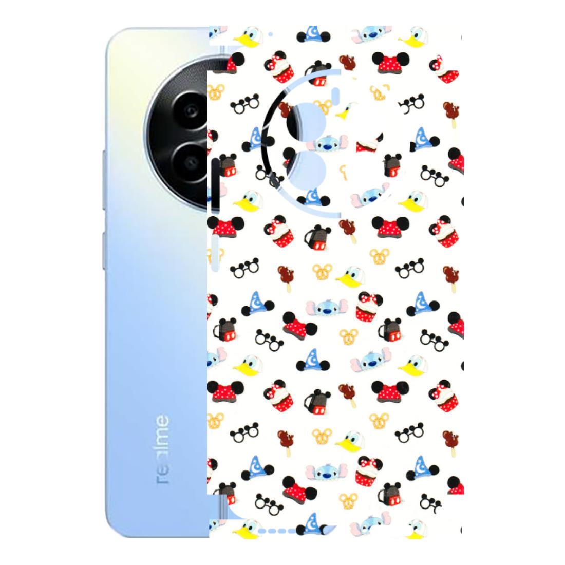 Realme Phone Skins (All Models) - Minnie Mouse & Donald Doodles s - 3D Embossed Finish (L-194) Realme 13